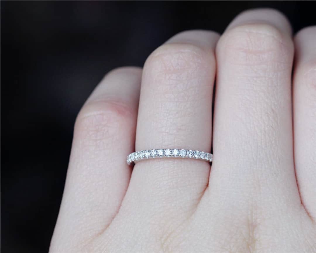 2mm Skinny Platinum Eternity Ring Platinum Diamond Ring Platinum