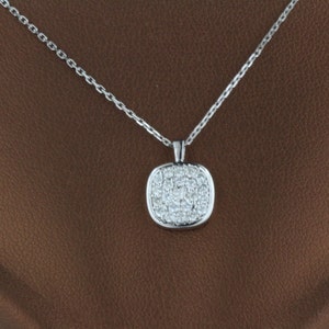 0.38ct Micro Pave Diamond 14k White Gold Pendent/Necklace