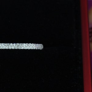 0.33ct HALFWAY Double Row Fine Micro Pave band F VS2 14K White Gold image 4