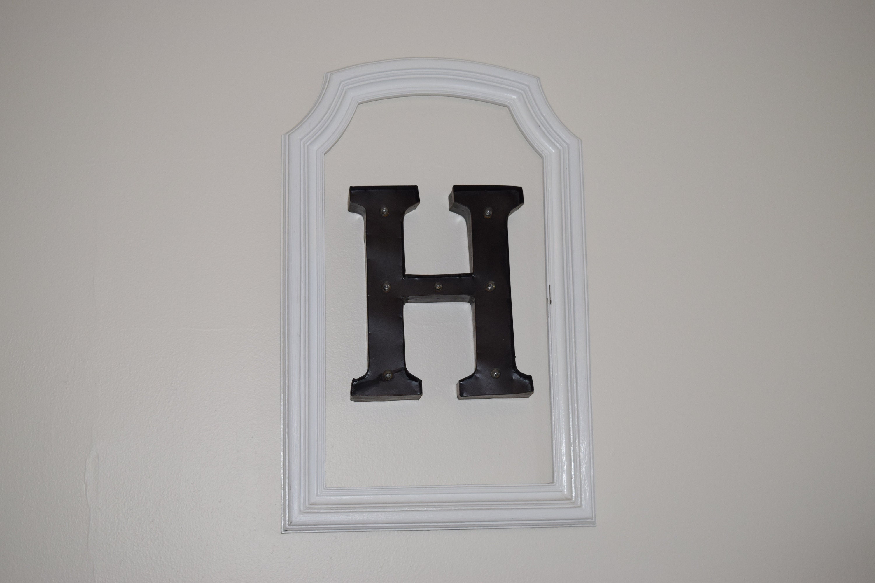 Distressed Large White Frame Image 0