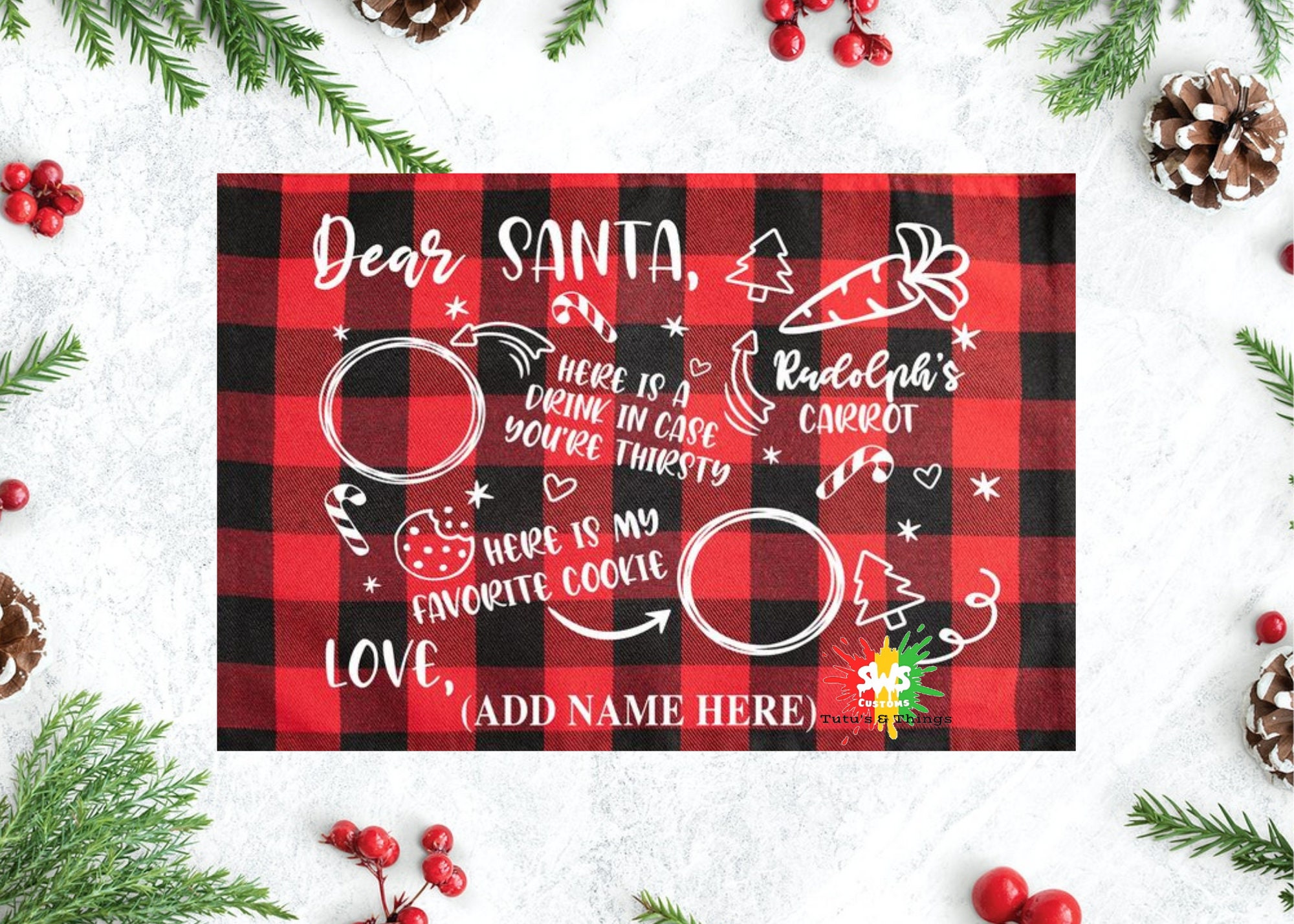 Personalized Santa Placemat Etsy