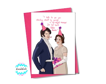 Lizzy and Mr Darcy from BBC's 'Pride & Prejudice' Birthday Card