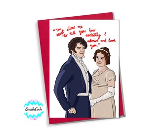 Mr Darcy and Elizabeth Bennet from 'Pride and Prejudice' Anniversary Card