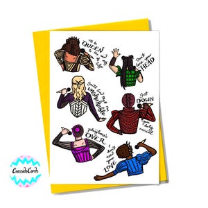 Six the Musical Queens-verjaardagskaart