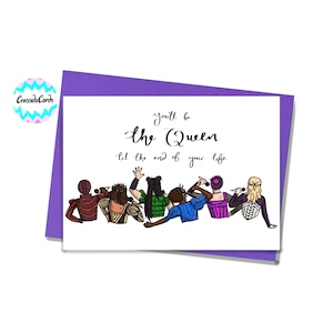 Six the Musical Queens-verjaardagskaart