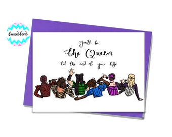 Six the Musical Queens Birthday Greetings Card