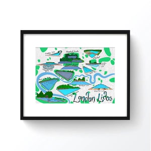 Impresión del mapa de los Lidos de Londres