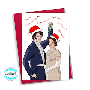 Lizzy et Mr Darcy de la carte de Noël "Pride & Prejudice" de la BBC