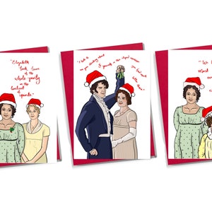 Confezione da 3 cartoline di Natale "Orgoglio e pregiudizio" della BBC