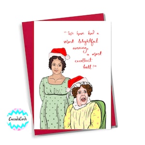 Tarjeta navideña de Elizabeth y la Sra. Bennett de "Orgullo y prejuicio" de la BBC