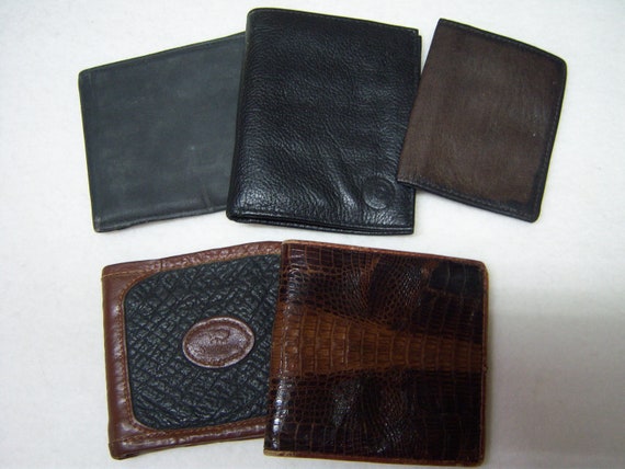 Portafogli vintage,portafogli vintage in pelle,lotto di (5),pelle