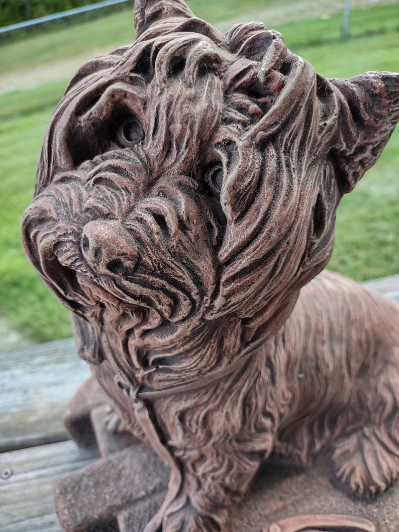Yorkshire Terrier Statue,outdoor Statue,heavy Resin Statue,stone Look