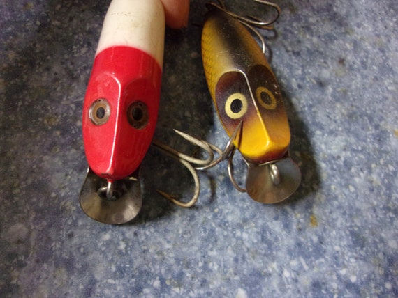 Vintage Fishing Lures,heddon,millsite,lot of (5),pecky Vintage Fishing Lures,heddon,millsite,lot of (5),pecky