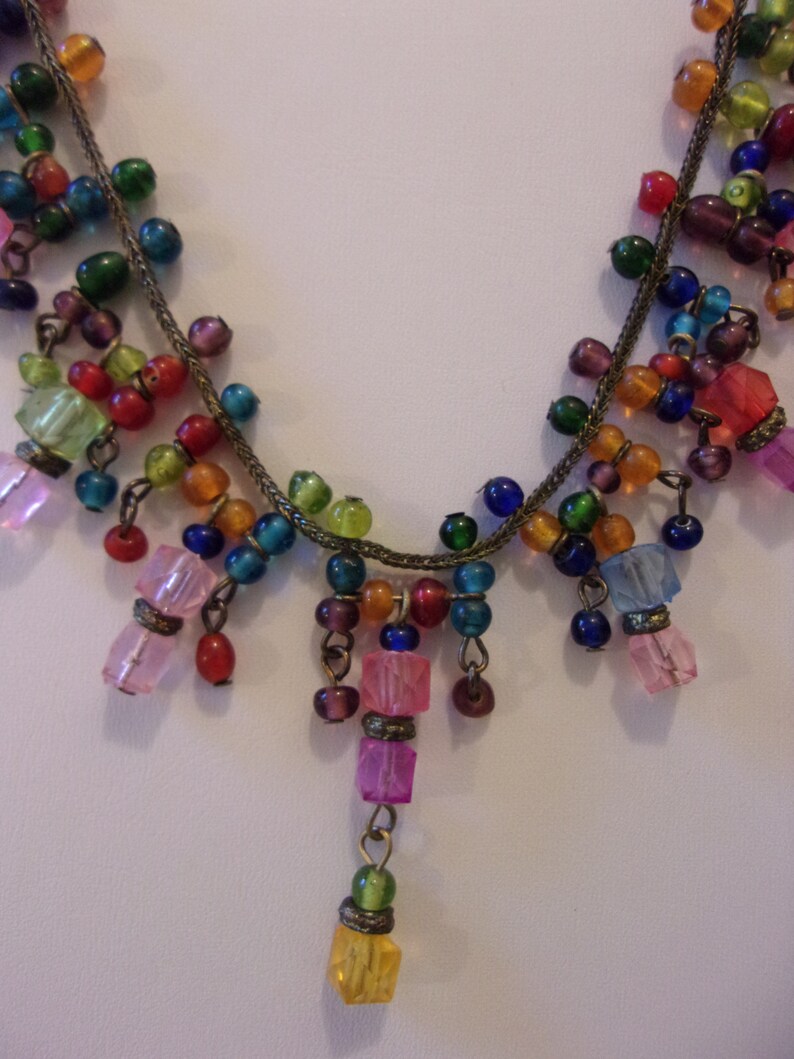 Resin Beaded Chokermulti Colorbronze Look - Etsy