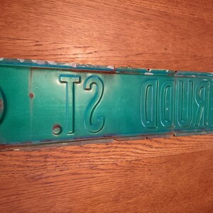 Vintage Metal Street Sign,rudd St. Metal Sign,green,white Distressed ...