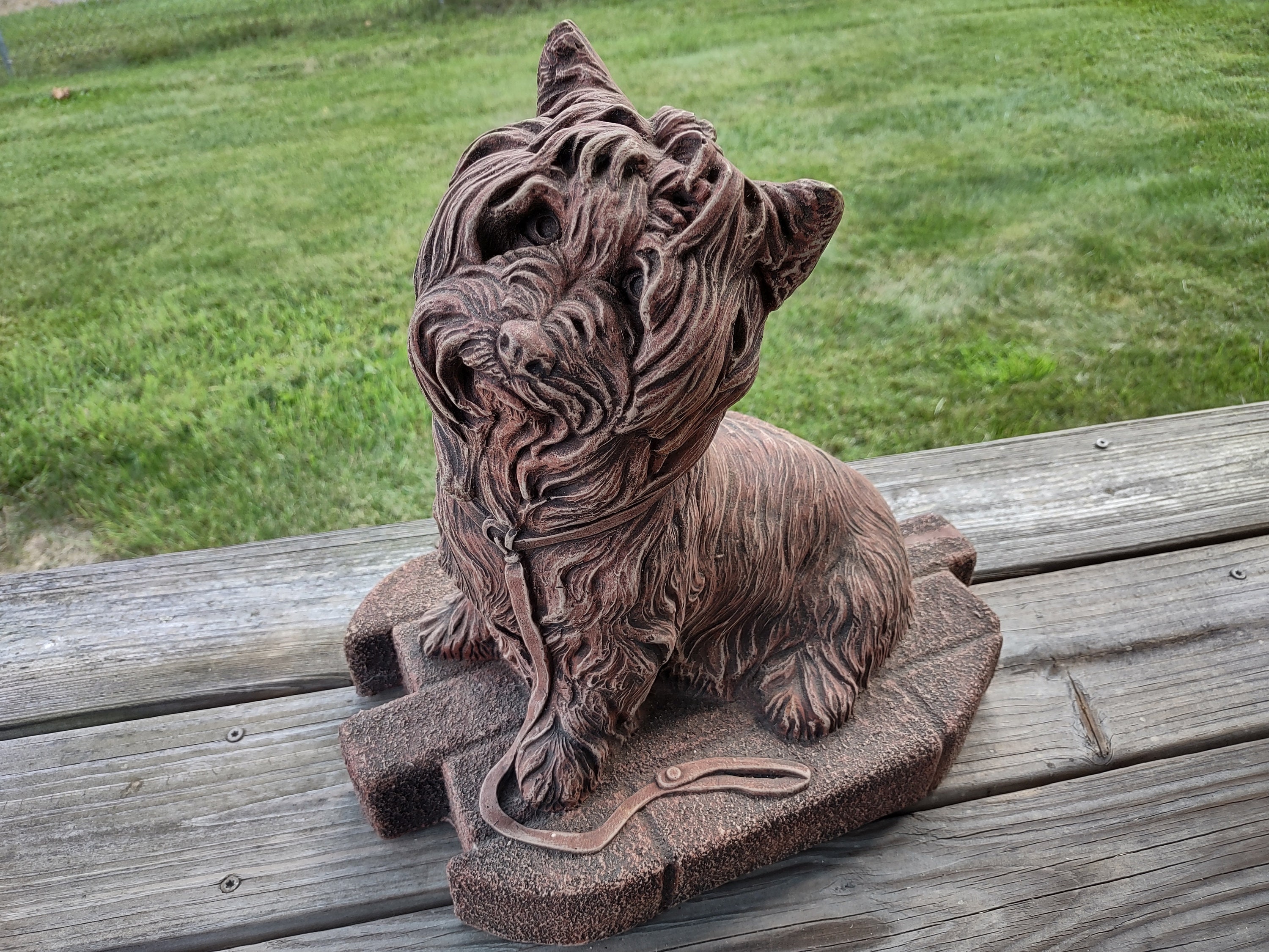 Yorkshire Terrier Statue,outdoor Statue,heavy Resin Statue,stone Look