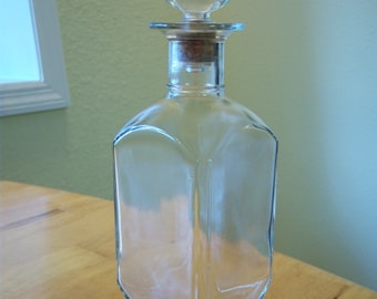 Vintage helderglazen karaf/Vierkante glazen karaf/Barware/Dining/Entertaining