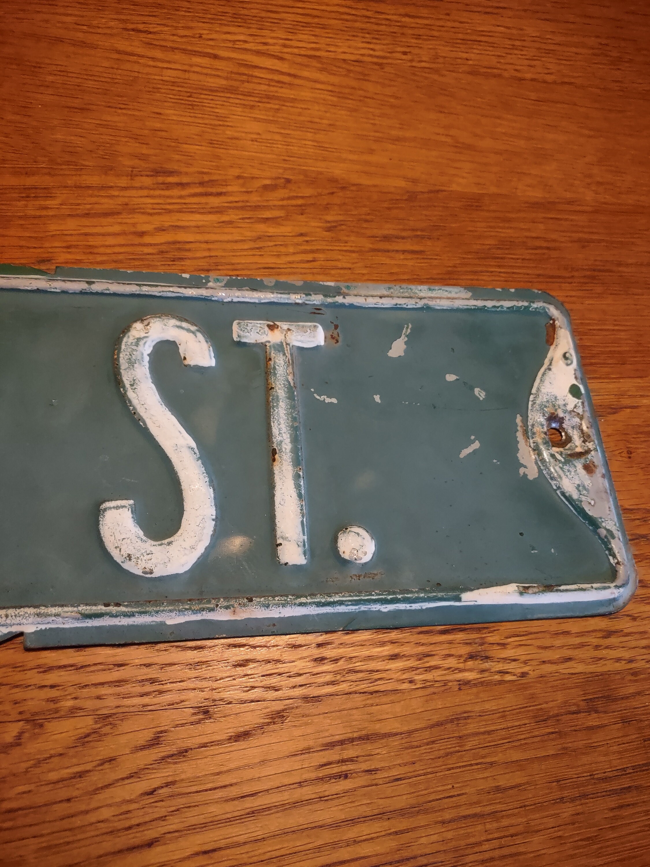 Vintage Metal Street Sign,rudd St. Metal Sign,green,white Distressed ...