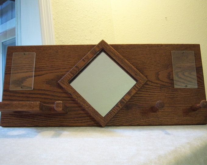Baseball Memorabilia Display Shelf/solid Oak Shelf With Mirror/baseball