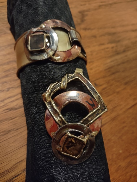 brutalist cuff bracelet,brutalist matching pendant