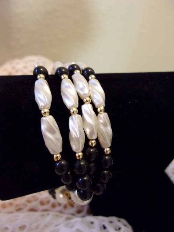 black and white jewelry set,matching necklace & b… - image 4