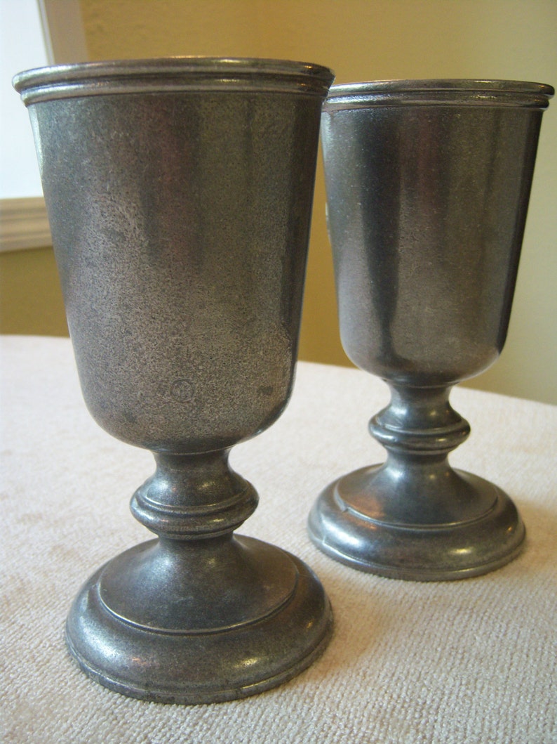 Pair of pewter goblets/Made by Carson-Freeport PA ...