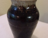 stoneware vase,pottery vase,6 1 2 quot tall vase,salt glaze,brown and gray,flower vase,natural,organic,OOAK,earthy,home decor,farm house,rustic
