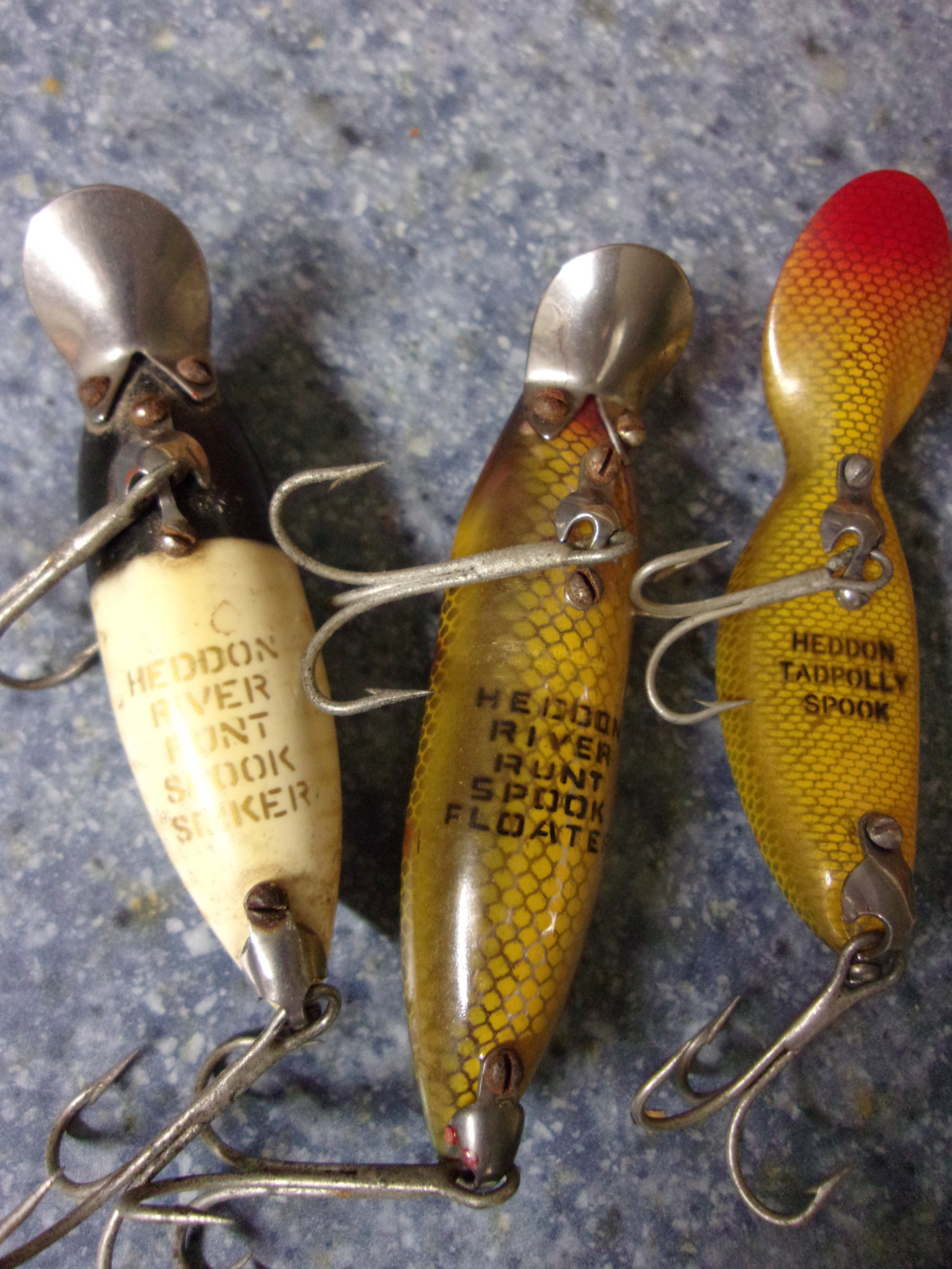 Vintage Fishing Lures,heddon,millsite,lot of 5,pecky Cyprus Wood