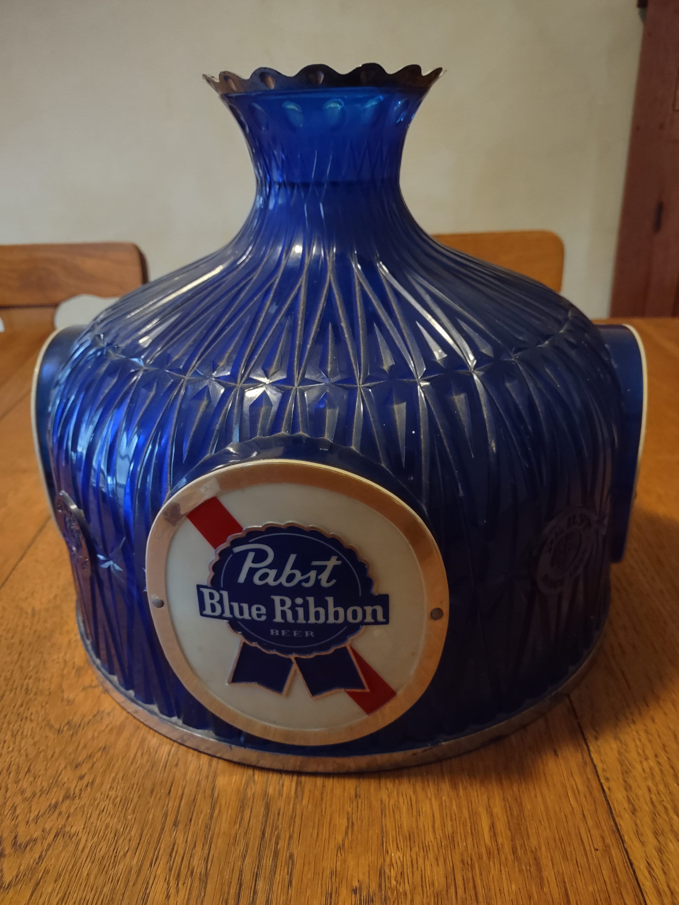 Pabst Blue Ribbon Beer Shade,hanging Advertisement,missing Light