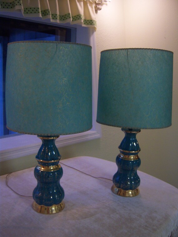 turquoise and gold lamp