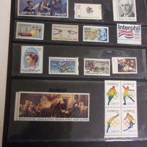 1976 Mint set of Commemorative Stamps,USPS,postage stamps,item no. 934,21 stamps in folder,Spirit of 76,Olympic Games,Chemistry,Interphil 76