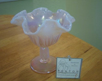 Fenton opalen roze snoep schotel/Handgemaakt in Amerika kunstglas/Williamstown, WV/Cottage chic/Shabby chic/Victoriaans decor