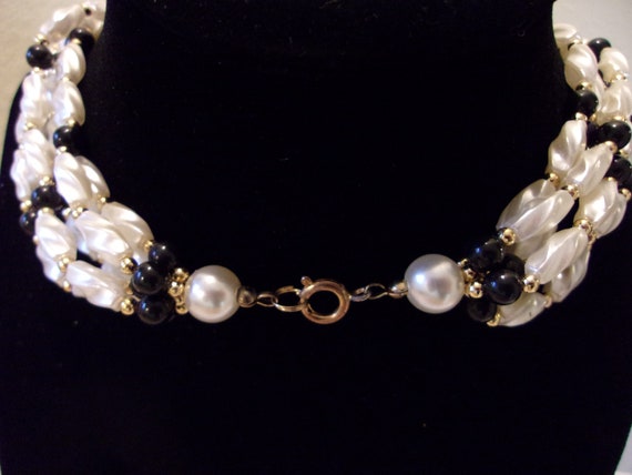 black and white jewelry set,matching necklace & b… - image 3