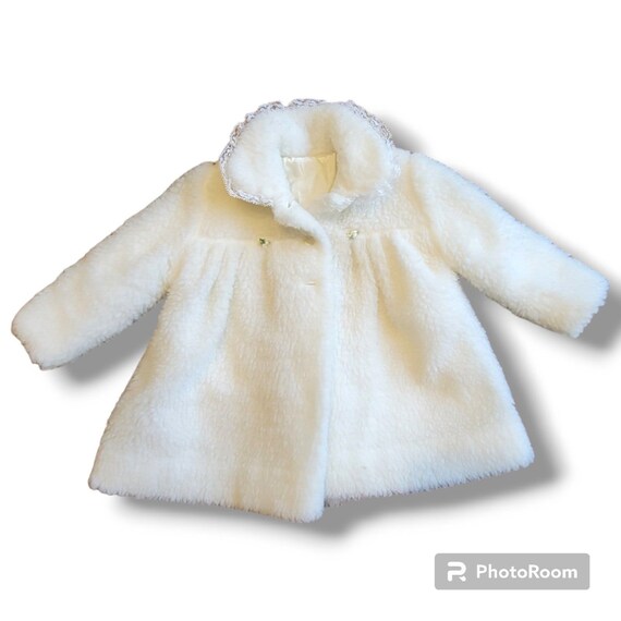 Vintage white faux fur white Millicent's coat - image 1