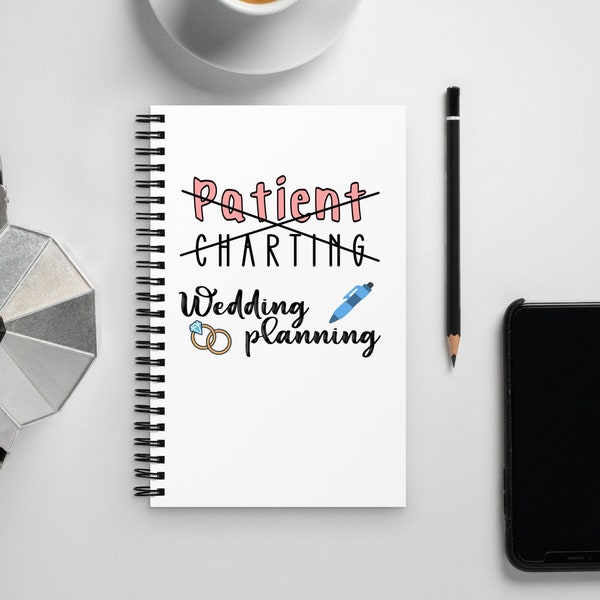 Engaged Nurse Bride Notebook Wedding Planning Bridal Shower gift Nurse Journal Miss to Mrs Doctor Bride RN Wedding Engagement Gift