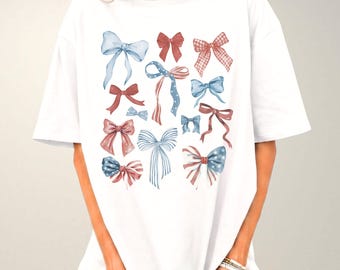Fourth of july shirt,USA Bow Shirt,Coquette America Bow Shirt for July 4th,Memorial Day Shirt, USA Shirt,labor day Shirt,Patriotic Bow Shirt