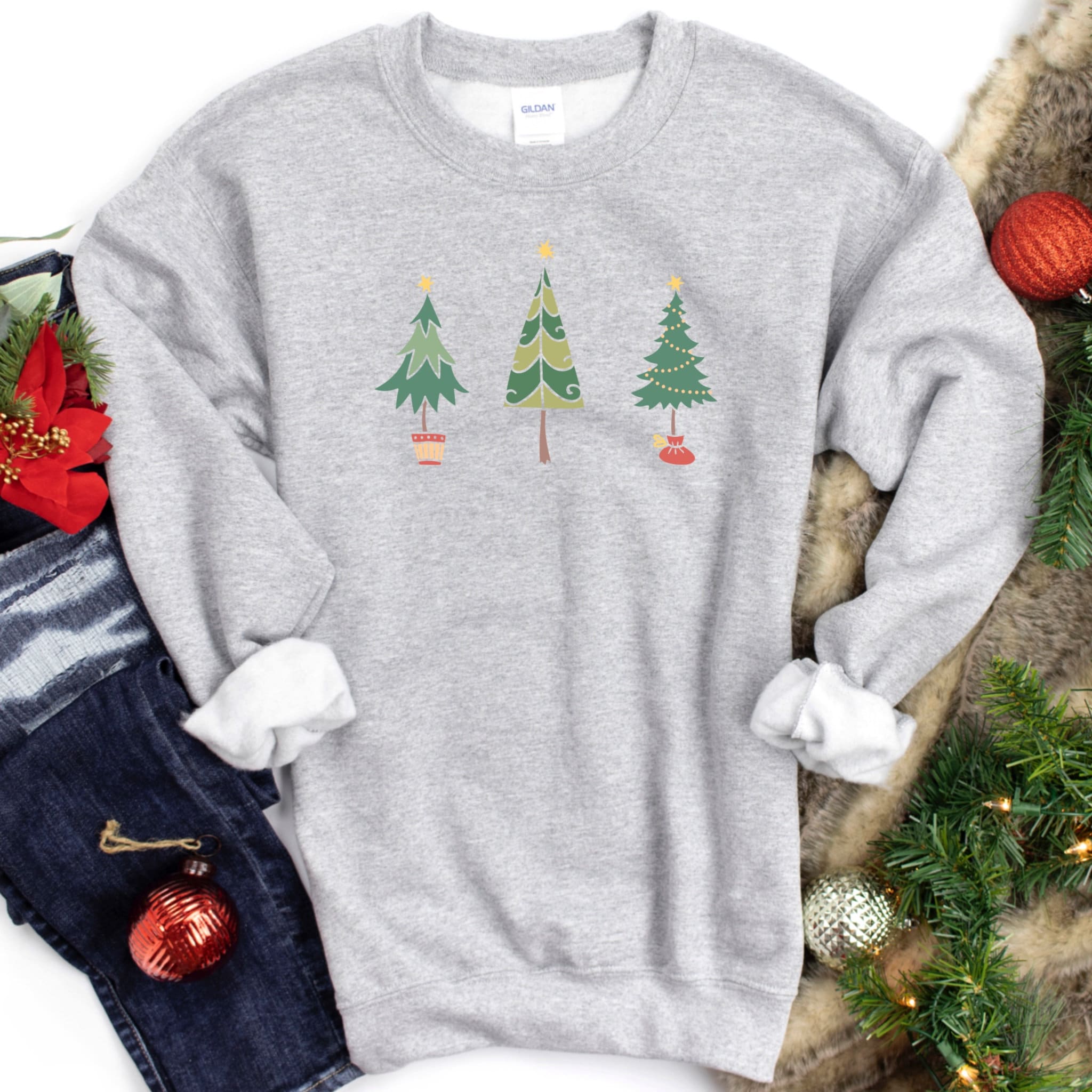 Christmas Tree Sweatshirt Christmas Sweatshirt Christmas Etsy UK