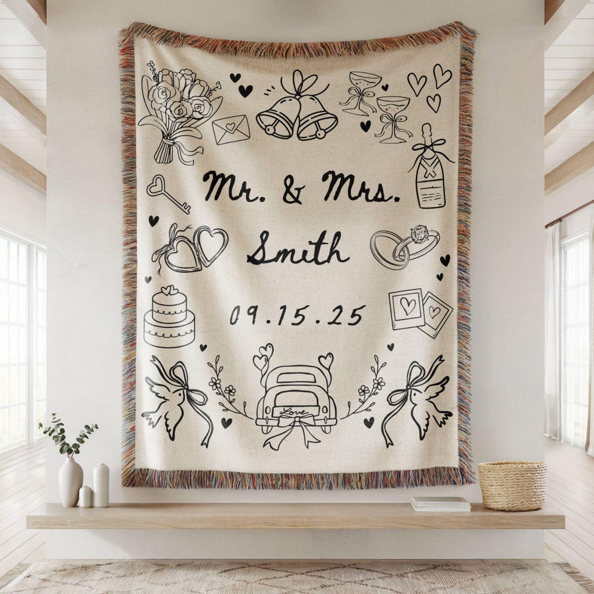 Custom Wedding Blanket Gift, Personalized Wedding Anniversary Throw Blanket Gift, Custom Wedding Couples Gift, Custom Bridal Shower Gift - Etsy