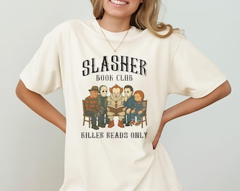 Book Halloween tshirt, Retro Halloween tshirt, Horror Movie Characters shirt,Halloween Classic Horror Movie Shirt,funny horror shirt