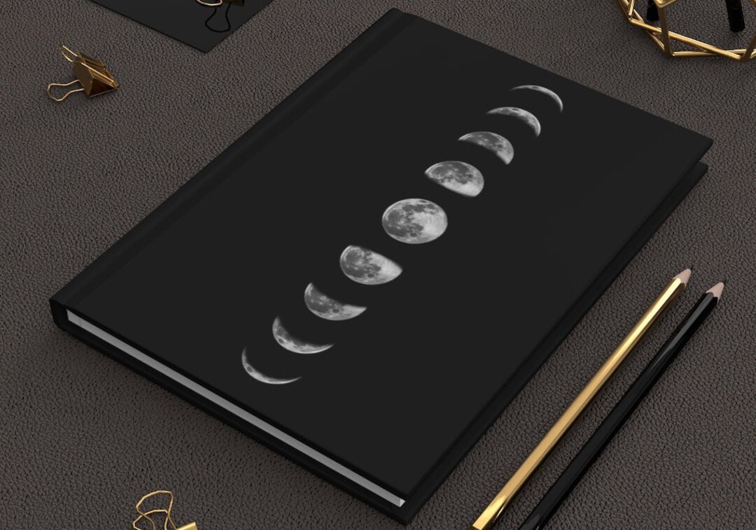 Moon Phase Diary Hardcover Bullet Journal Habit Tracker Yoga Notebook ...