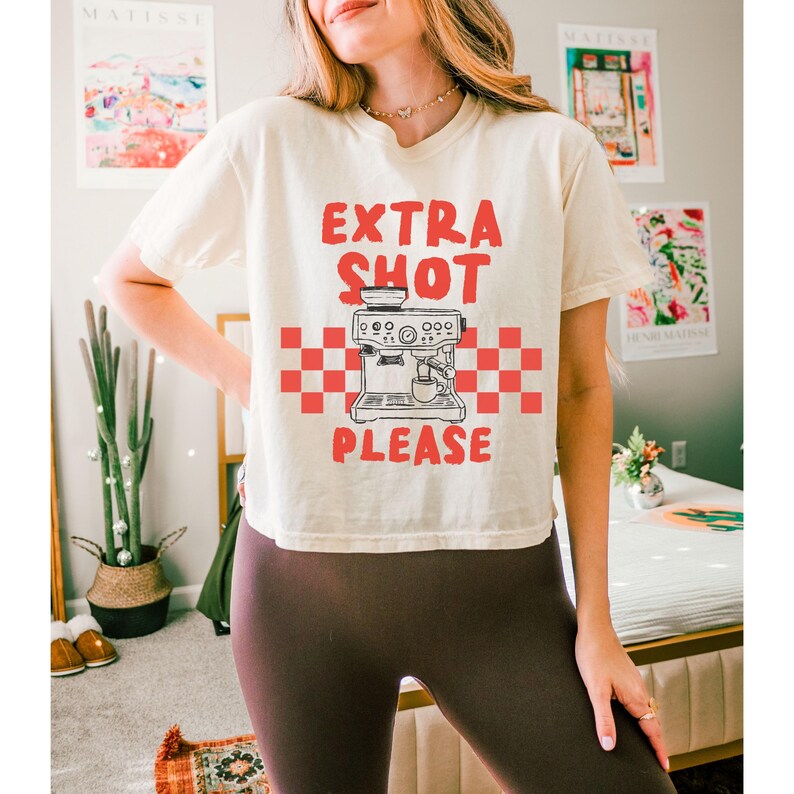 Coffee Shirt,Espresso shirt,Funny Coffee shirt,coffee Lover Gift,Trendy Coffee tee,Retro Coffee Shirt,Comfort Colors shirt,crop top,boxy tee Bild 3
