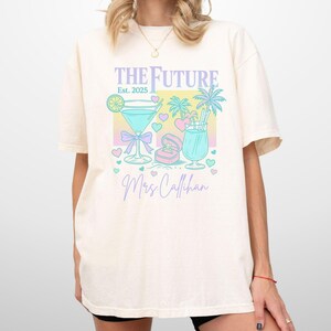 Custom Future Mrs. Shirt, Personalized Bride To Be shirt Comfort Colors Tee, Newly Engaged Gift for Fiancee Shirt, In My Engaged Era Shirt