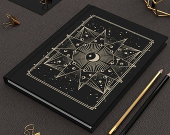 Tarot journal Hardcover Journal Celestial Sun Moon Tarot Card Astronomy Gift Astrology