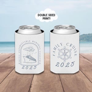 Family Cruise Can Coolers, Beach Can Cooler, matching cruise coozie, Nautical cruise can holder, Custom Cruise Decor, Family cruise trip