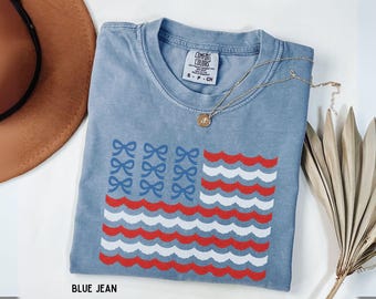 Fourth of july shirt,USA Bow Shirt,Coquette America Bow Shirt for July 4th,Memorial Day Shirt, USA Shirt,labor day Shirt,Patriotic Bow Shirt