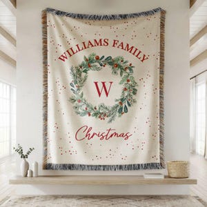 Personalized Holiday Gift Christmas Blanket Family Name Throw Blanket Holiday Decor Throw Blanket Christmas Gift For Parents Families