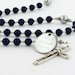 First Communion Rosary, Communion Gift, Personalized Rosary, Boy Rosary, Communion Bead, Engraved Rosary, Dark Blue & Grey Rosary, CheerDBGp 