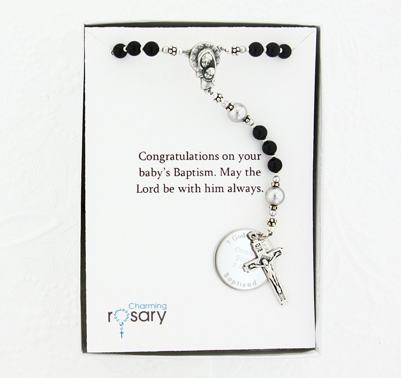 Boys Baptism Rosary for Christening Gift Personalized Rosary Etsy