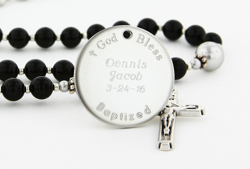 Boys Baptism Rosary for Christening Gift Personalized Rosary Etsy
