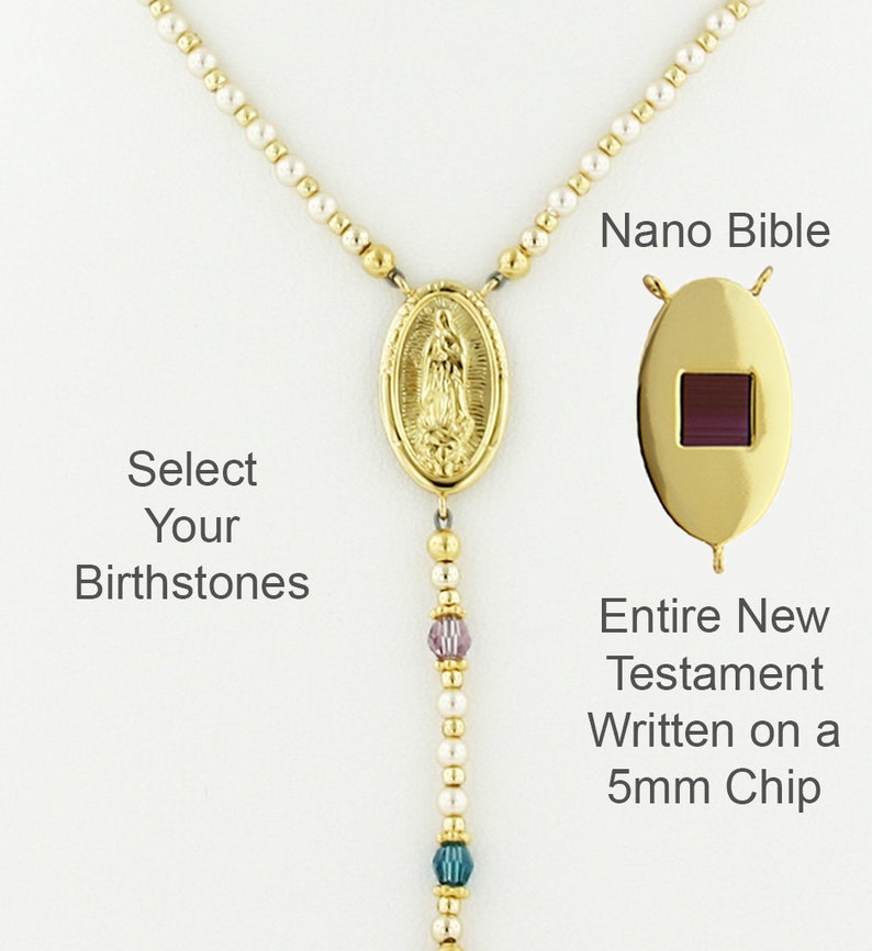 Car Rosary Bible Jewelry Gold Rosary Y Necklace Rosary Necklace with Bible /& Birthstones NanoFamLGBCg Mother Rosary Lariat Necklace